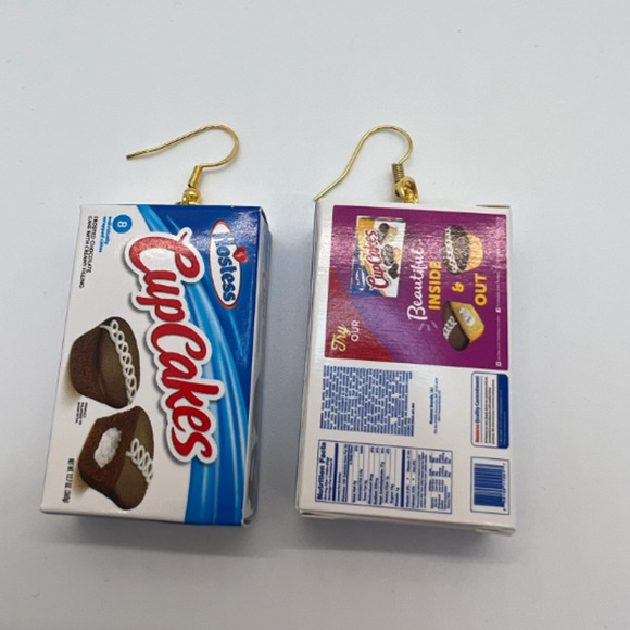Hostess Cupcake Earrings - Snack Box Earrings - Little Debbie Earrings - Picture 6 of 8